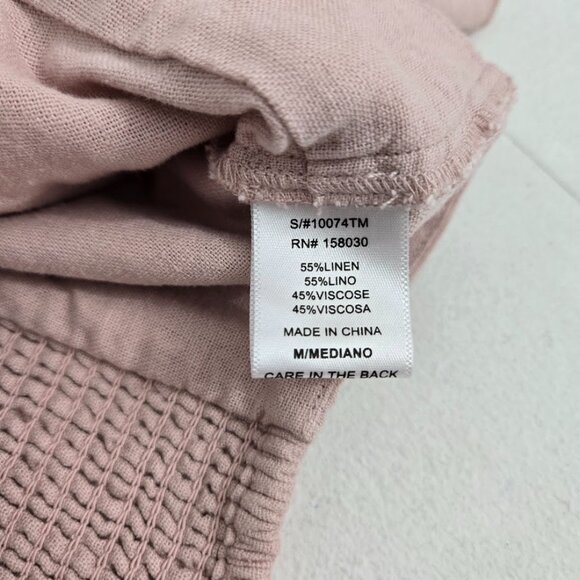 Love Tree Womens Coquette Crop Top Sz M Lace Trim Smocked Lace Feminine Festival - Picture 8 of 10